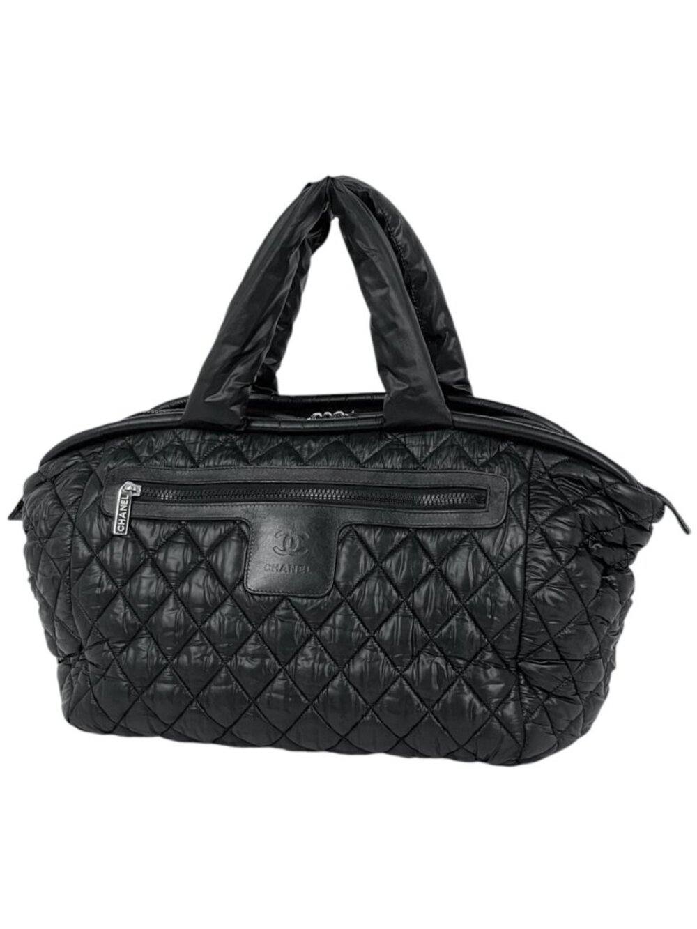 Chanel Handbag Coco Cocoon Mini Boston CC Logo Nylon Black